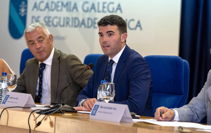 El alcalde de A Estrada, Gonzalo Louzao, en el Encontro de Verán 2024 de Asomega en A Estrada.