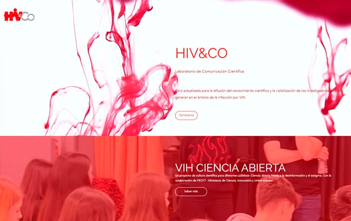 Detalle de HIV&CO, la web donde se despliega el proyecto ganador.